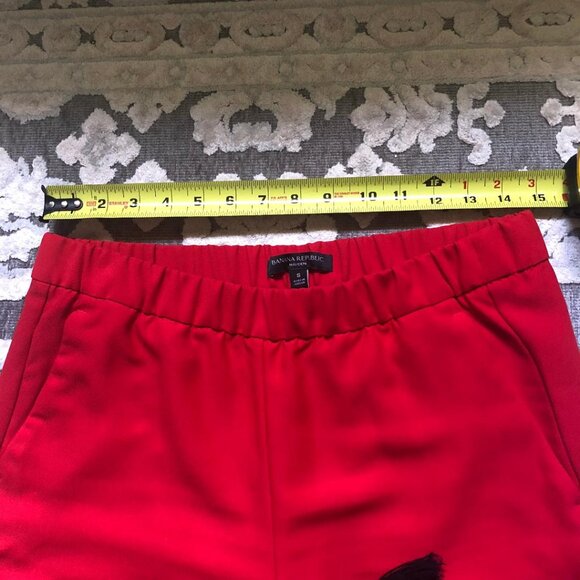 Banana Republic Hayden, Red, Polyester, Pull-on, Dressy,Trousers/Pants, Sz Small - Picture 6 of 8